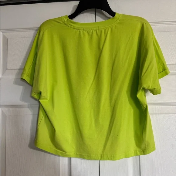 BALMAIN Cropped Tshirt Top bright green size M